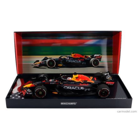 Minichamps RED BULL F1 RB18 TEAM ORACLE RED BULL RACING N 1 WORLD CHAMPION WINNER AUSTIN USA GP 2022 MAX VERSTAPPEN