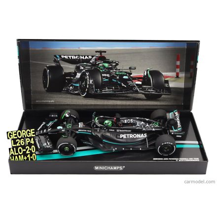 Minichamps MERCEDES GP F1 W14 TEAM MERCEDES-AMG PETRONAS FORMULA ONE N 63 7th BAHRAIN GP WITH PIT BOARD 2023 GEORGE RUSSEL