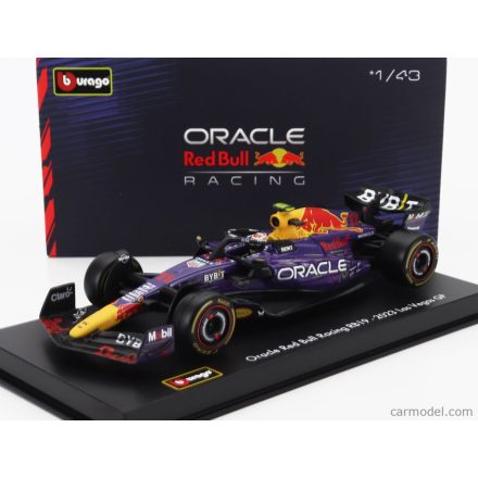 Burago Red Bull F1 RB19 TEAM ORACLE RED BULL RACING N 11 3rd LAS VEGAS USA GP 2023 SERGIO PEREZ - WITH PILOT AND SHOWCASE