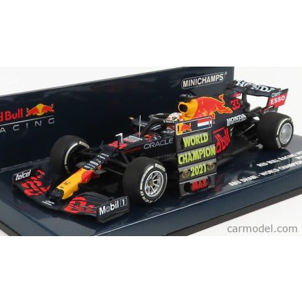 Minichamps RED BULL F1 RB16B HONDA RA620H TEAM ASTON MARTIN N 33 WINNER ABU DHABI GP WORLD CHAMPION WITH PIT BOARD 2021 MAX VERSTAPPEN