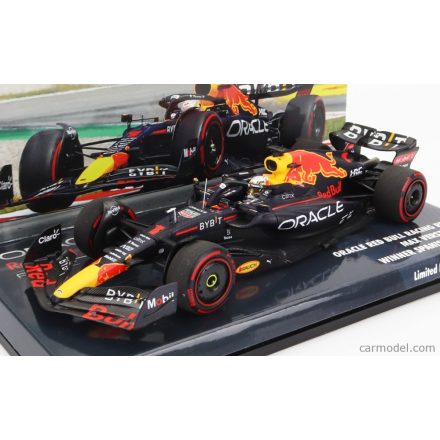 Minichamps RED BULL - F1 RB18 TEAM ORACLE RED BULL RACING N 1 WORLD CHAMPION WINNER SPAIN GP 2022 MAX VERSTAPPEN