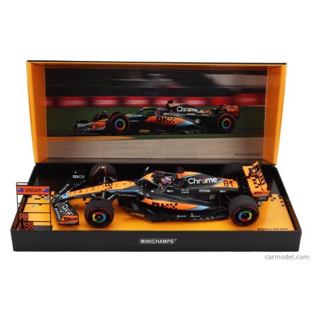 Minichamps McLAREN F1 MCL60 TEAM McLAREN N 81 8th MELBOURNE AUSTRALIAN GP WITH PIT-BOARD 2023 OSCAR PIASTRI