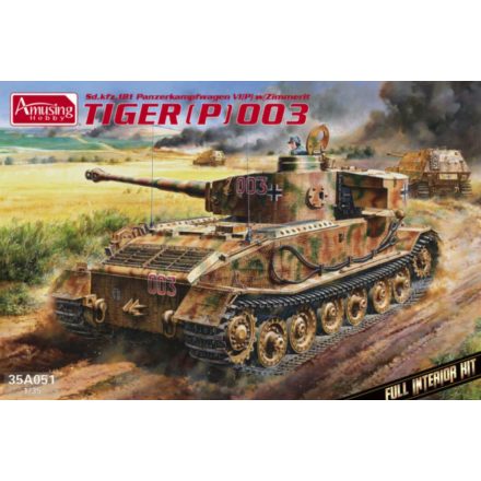 Amusing Hobby Sd.kfz.181 Panzerkampfwagen VI(P) w/Zimmerit Tiger P (003) (full interior kit) makett