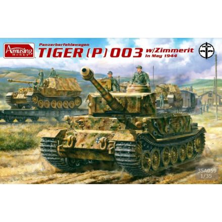 Amusing Hobby Panzerbefehlswagen Tiger (P) 003 w/Zimmerit in May 1944 makett