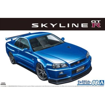 Aoshima Nissan BNR34 Skyline GT-R V-Spec II '02 makett