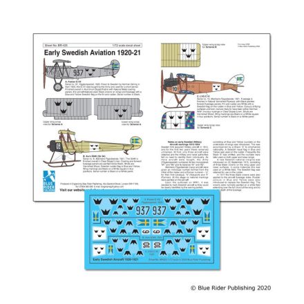 Blue Rider Publishing Early Swedish Military Aviation 1920-1921 matrica