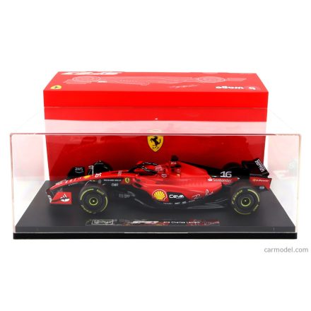 Burago FERRARI F1 SF-23 TEAM SCUDERIA FERRARI N 16 SEASON 2023 CHARLES LECLERC - CON VETRINA - WITH SHOWCASE