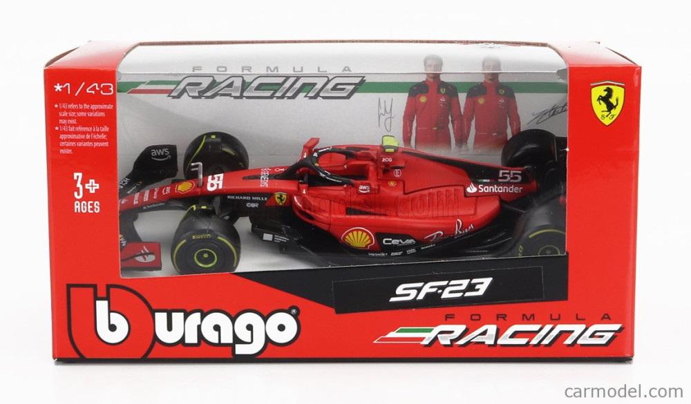 Burago FERRARI F1 F23 TEAM SCUDERIA FERRARI 55 CARLOS SAI