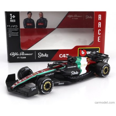 Burago ALFA ROMEO F1 C43 TEAM STAKE N 77 MONZA ITALY GP 2023 VALTTERI BOTTAS