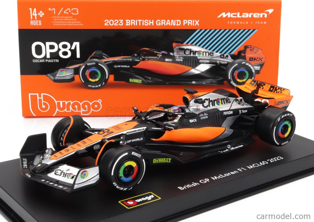 Burago McLAREN F1 MCL60 TEAM McLAREN N 81 SEASON 2023 OSCAR