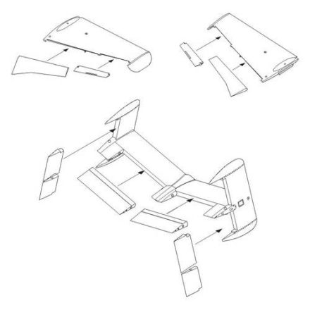 CMK Heinkel He-162A-2 Salamander Control surfaces set (Tamiya)