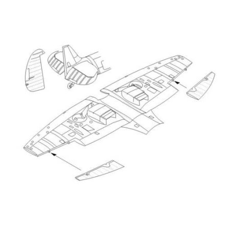 CMK Supermarine Spitfire Mk.Vb Control Surfaces set (Tamiya)