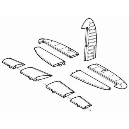 CMK de Havilland Mosquito separate control surfaces (Hasegawa)