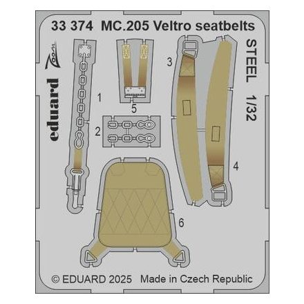 Eduard MC.205 Veltro seatbelts STEEL (Italeri)