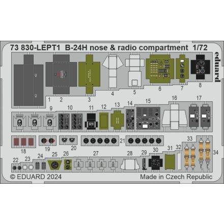 Eduard B-24H nose & radio compartment (Airfix)