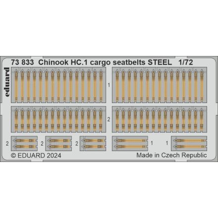 Eduard Chinook HC.1 cargo seatbelts STEEL (Airfix)