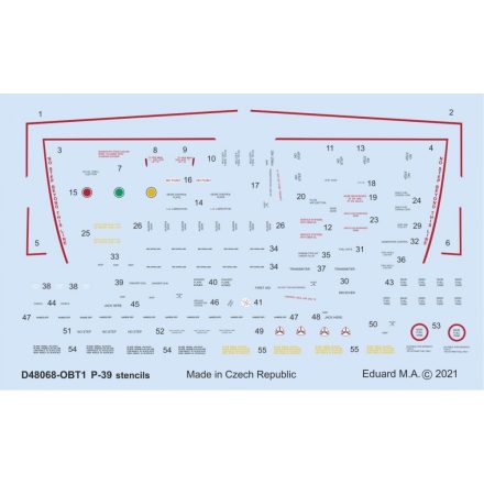 Eduard P-39 stencils matrica