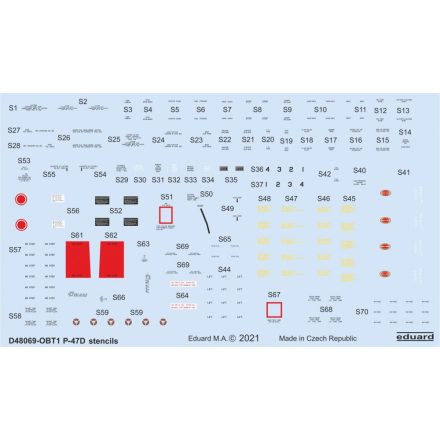 Eduard P-47D stencils matrica