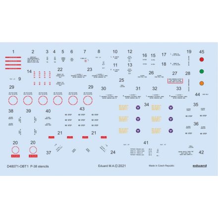 Eduard P-38 stencils matrica