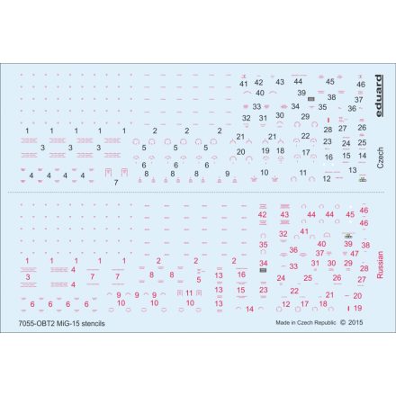 Eduard MiG-15 / MiG-15bis stencils matrica