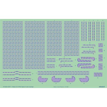 Eduard Fokker D. VII rib tapes 5color lozenge matrica