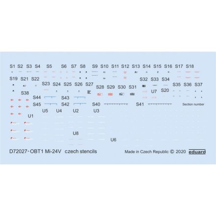 Eduard Mi-24V stencils Czech matrica