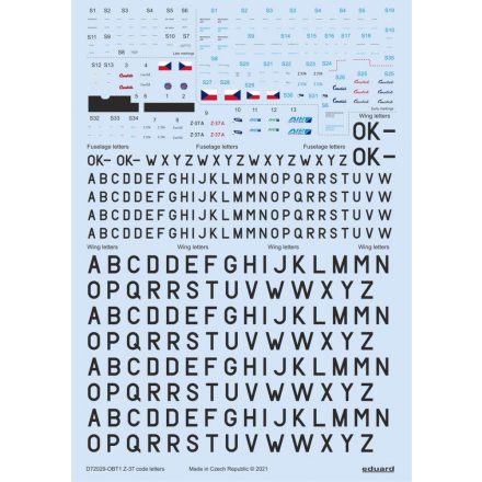 Eduard Z-37 stencils, code letters & labels matrica
