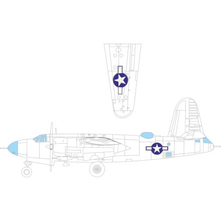 Eduard B-26B Marauder national insignia (ICM) maszkoló