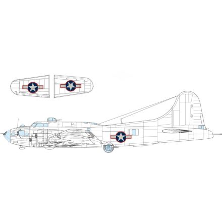 Eduard B-17F US national insignia w/ red outline (Eduard)