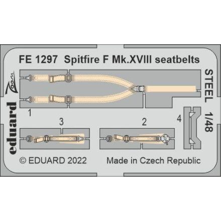 Eduard Spitfire F Mk. XVIII seatbelts STEEL (Airfix)