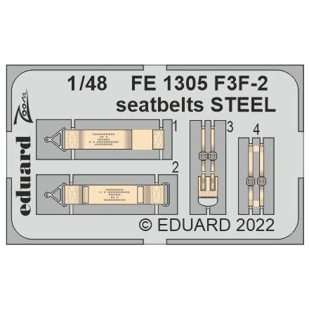 Eduard F3F-2 seatbelts STEEL (Academy)