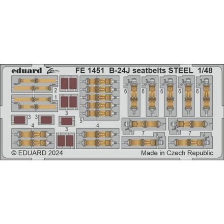 Eduard B-24J seatbelts STEEL (Hobby Boss)