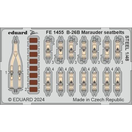 Eduard B-26B Marauder seatbelts STEEL (ICM)