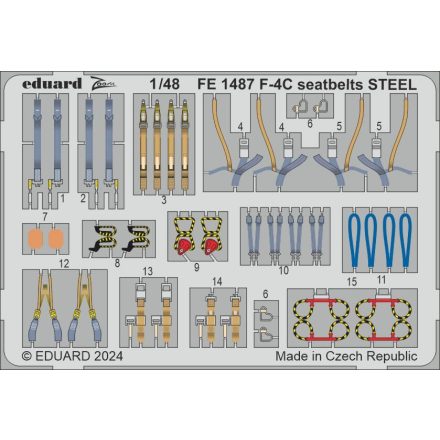 Eduard F-4C seatbelts STEEL (Hobby 2000, Academy)