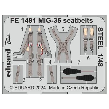 Eduard MiG-35 seatbelts STEEL (Hobby Boss)