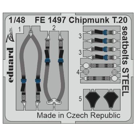 Eduard Chipmunk T.20 seatbelts STEEL (Airfix)