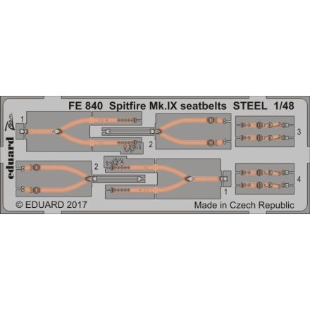 Eduard Spitfire Mk. IX seatbelts STEEL