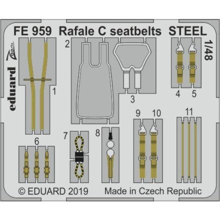 Eduard Rafale C seatbelts STEEL (Revell)