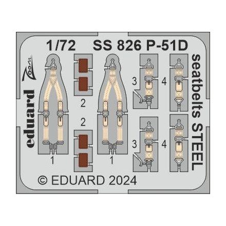 Eduard P-51D seatbelts STEEL (Eduard)