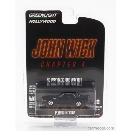 Greenlight PLYMOUTH CUDA COUPE 1971 - JOHN WICK CHAPTER 4 MOVIE 2023