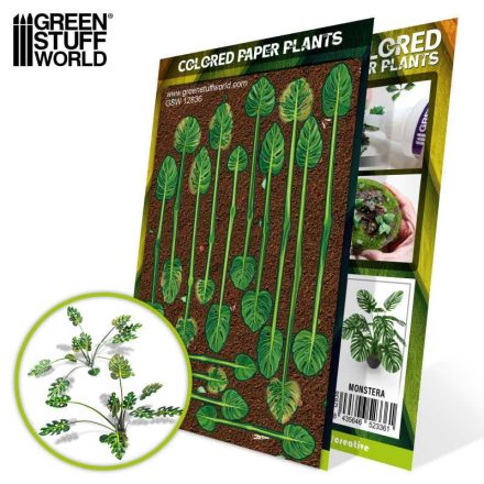 Green Stuff World Colored Paper Plants - Monstera