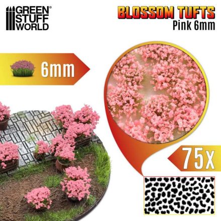 Green Stuff World Blossom Tufts - 6mm - Pink Flowers