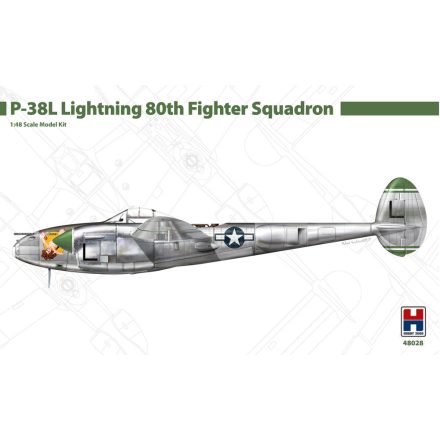 Hobby 2000 P-38L Lightning 80th Fighter Squadron makett