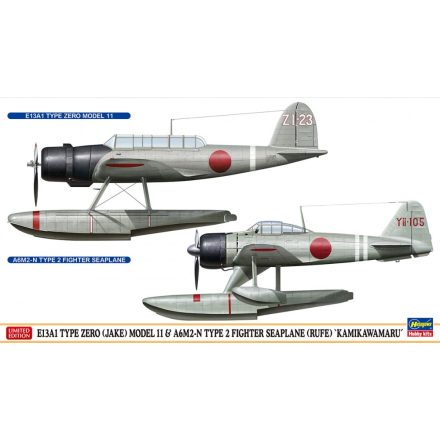 Hasegawa E13A1 TYPE ZERO (JAKE) MODEL 11 & A6M2-N TYPE 2 FIGHTER SEAPLANE (RUFE) Limited makett