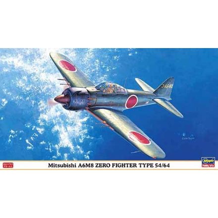 Hasegawa MITSUBISHI A6M8 ZERO FIGHTER TYPE 54/64 makett