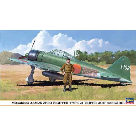 Hasegawa Mitsubishi A6M2b Zero Fighter Type 21 'Super Ace' w/Figure makett