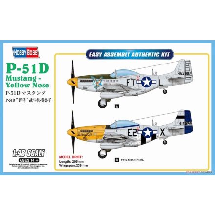 Hobby Boss P-51D Mustang-Yellow Nose makett