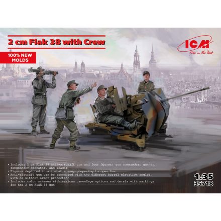 ICM 2cm Flak 38 With Crew makett