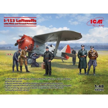 ICM Polikarpov I-153 with Luftwaffe Pilots and Ground Personnel makett