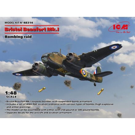 ICM Bristol Beaufort Mk.I Bombing Raid makett